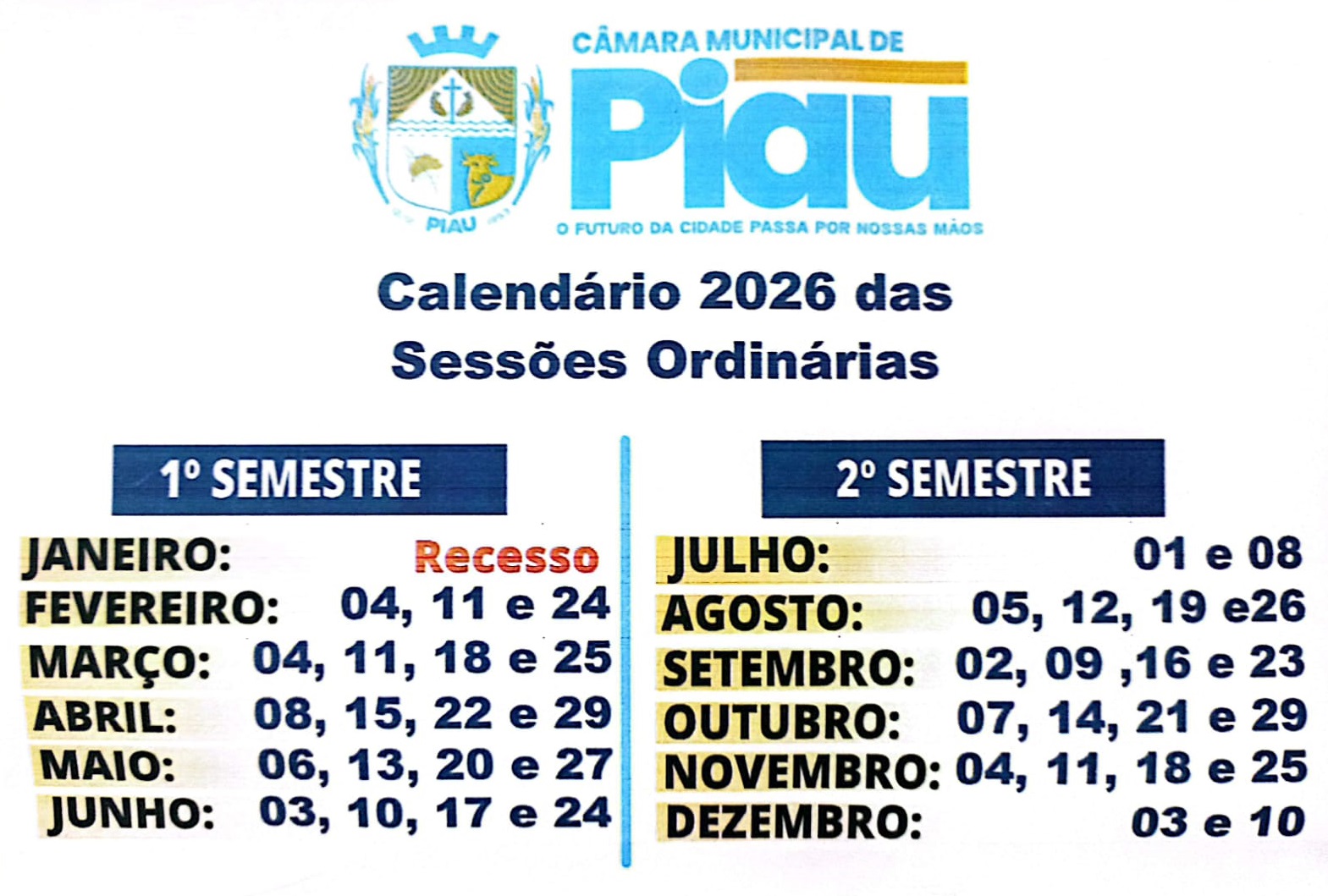 Calendário de Reuniões